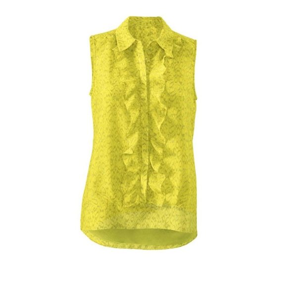 CABI #3071 Yellow Animal Print Reign Blouse sz S - Picture 1 of 11